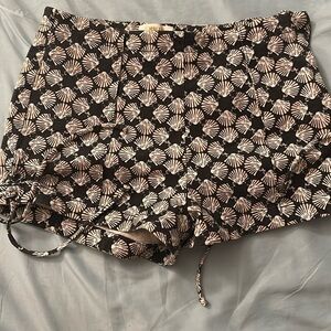 Anthropologie Maeve Micro Mini Seashell Printed High Waist Shorts Women Size 6